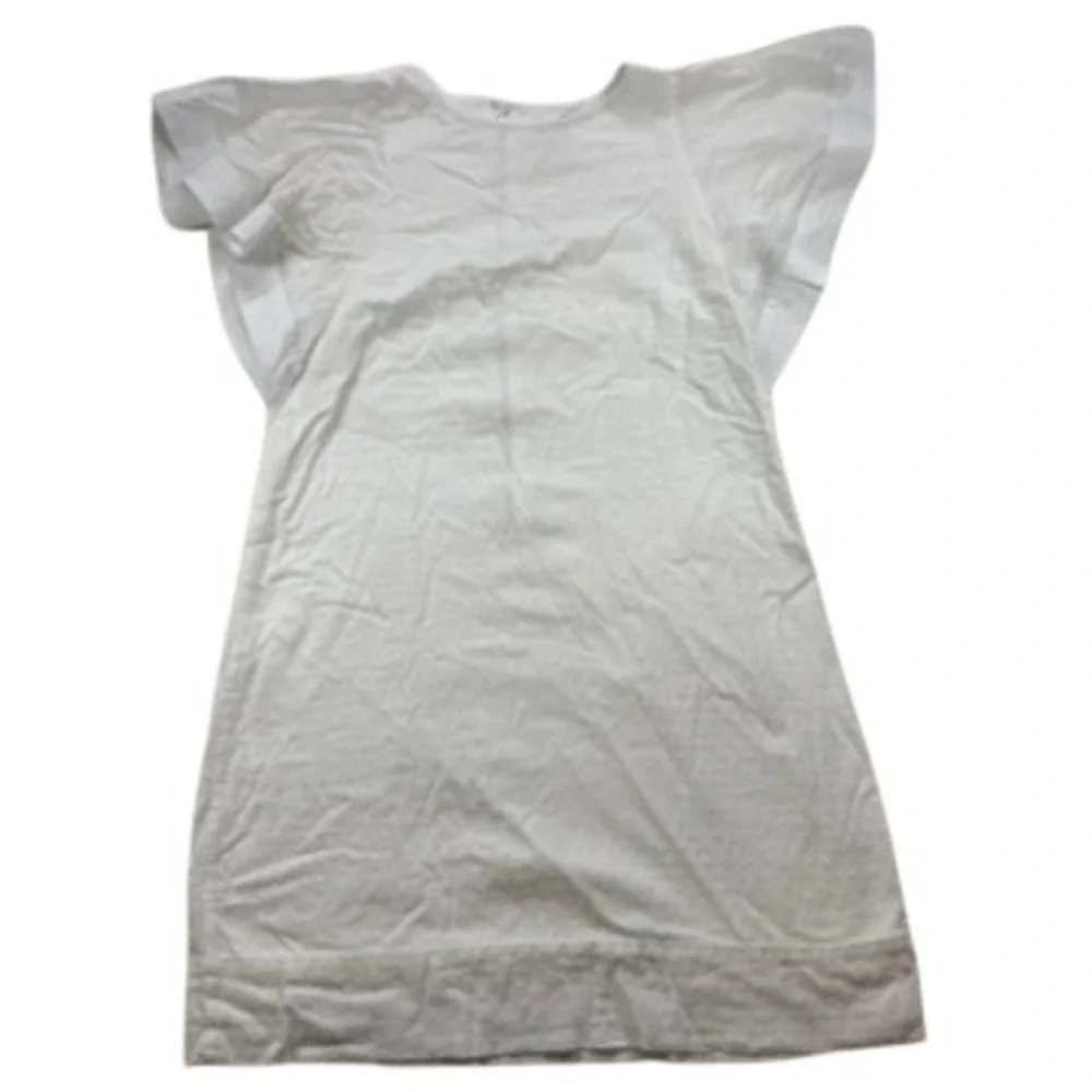 J.Crew Womens White Swiss Dot Flutter Sleeve Shift Dress Size 6